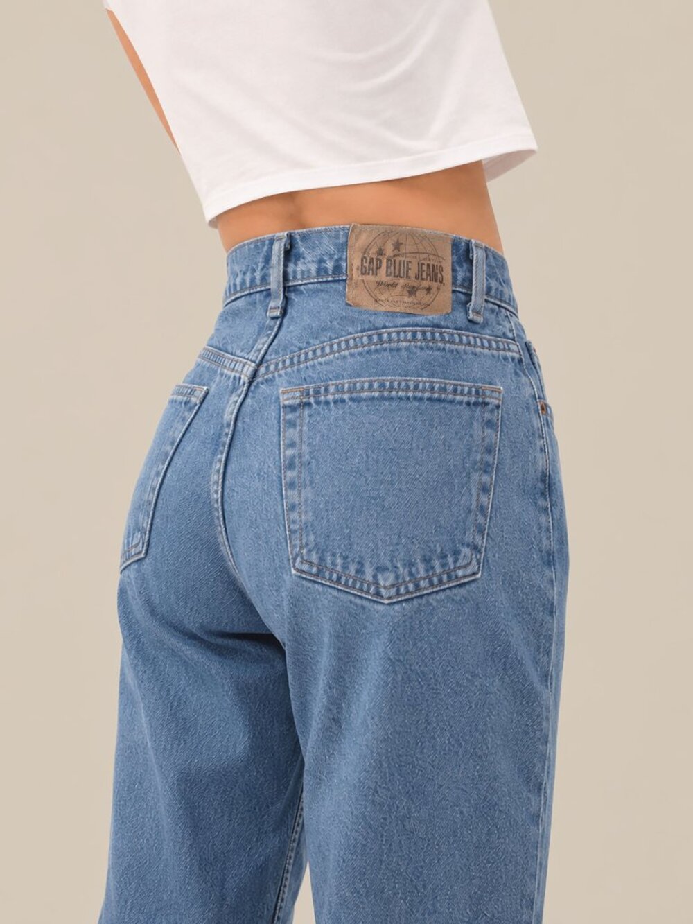 Vintage Y2K Gap Blue Jeans No 3 Classic Fit High Waist Mom Denim Size 10 Long